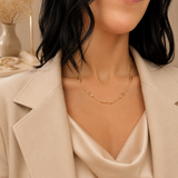 Delicate Gold Filled choker necklace featuring elegant open links and an adjustable chain. A lightweight minimalist piece designed for everyday wear and effortless layering.