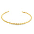 A polished gold cuff bracelet features an elegant twisted rope design against a clean white background.