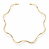 Shop the Wavy Sculptural Choker Necklace with an organic, fluid silhouette and polished finish. Available in 18K Gold Filled and Rhodium Filled.