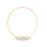 Triple Strand Pearl Charm Choker (F252A)