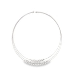 Triple Strand Pearl Charm Choker (F252A)