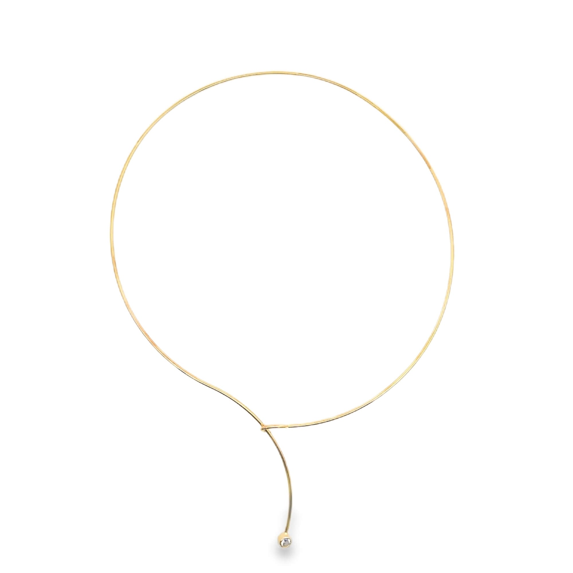 CZ Bezel Stone Wire Choker (F256A)