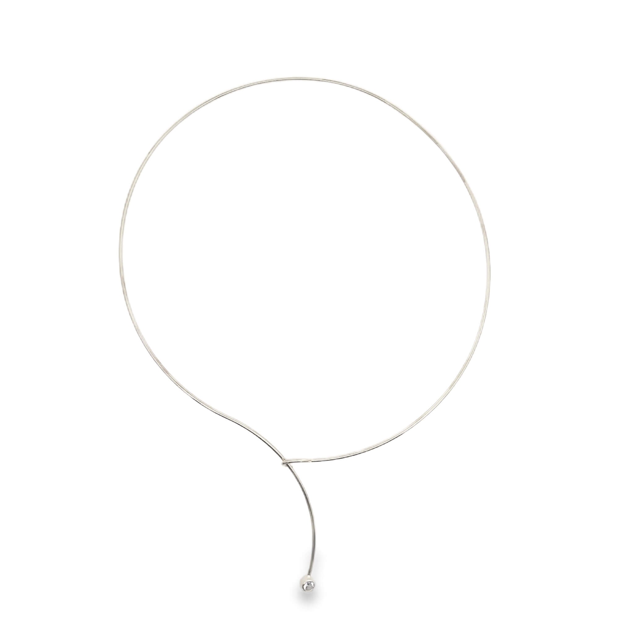 CZ Bezel Stone Wire Choker (F256A)