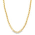A thick gold rolo chain necklace displays polished interconnected round links against a clean white background.