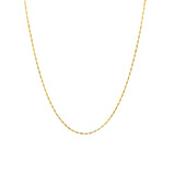 Gold chain necklace on a white background