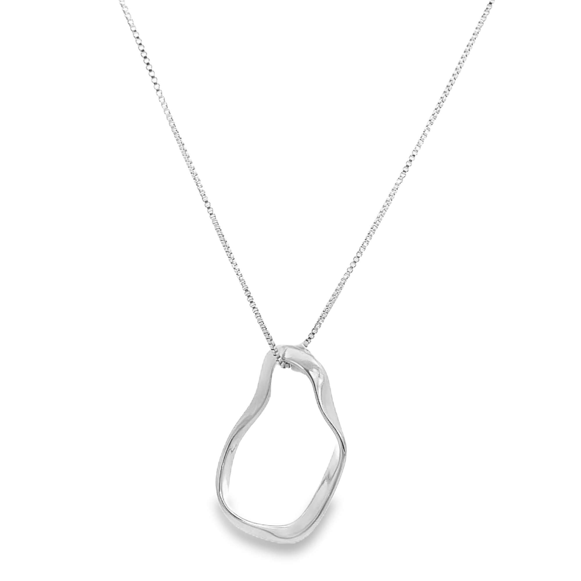 Abstract Oval Pendant Necklace (F253A)