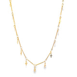 Bar Link Tiny Dangle Cross Charm Anklet (H260A/E280/I352A)