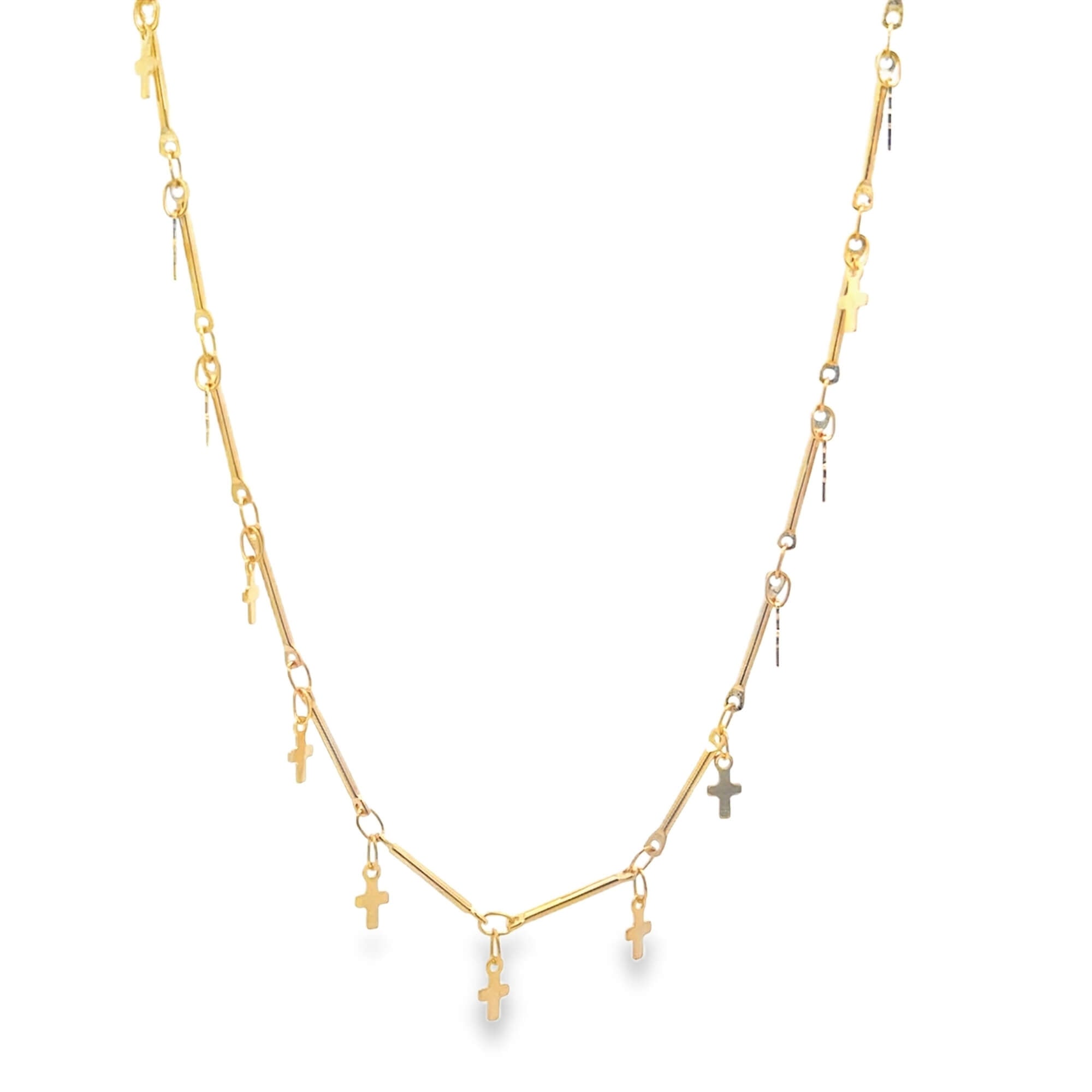 Bar Link Tiny Dangle Cross Charm Anklet (H260A/E280/I352A)