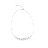 Dainty Box Flat Disc Chain CZ Square Fang Charm Necklace (F65A)