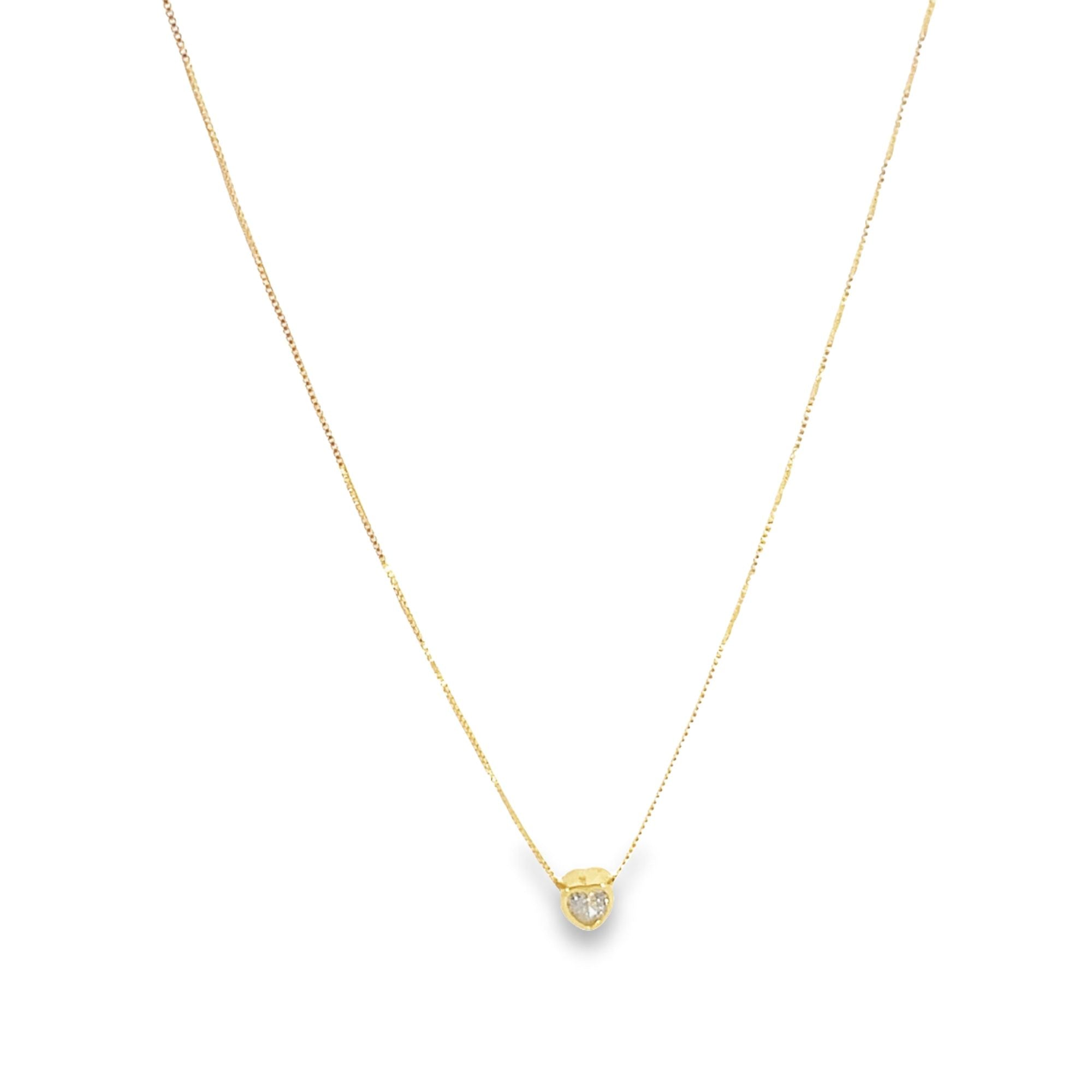 1mm Box Chain with Tiny Heart Charm (H235)
