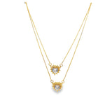 Layered Sunburst Heart CZ Pendant Necklace (F94A)