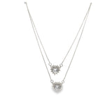 Layered Sunburst Heart CZ Pendant Necklace (F94A)