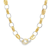 Two Tone Dual Link Rolo Necklace (I249A)