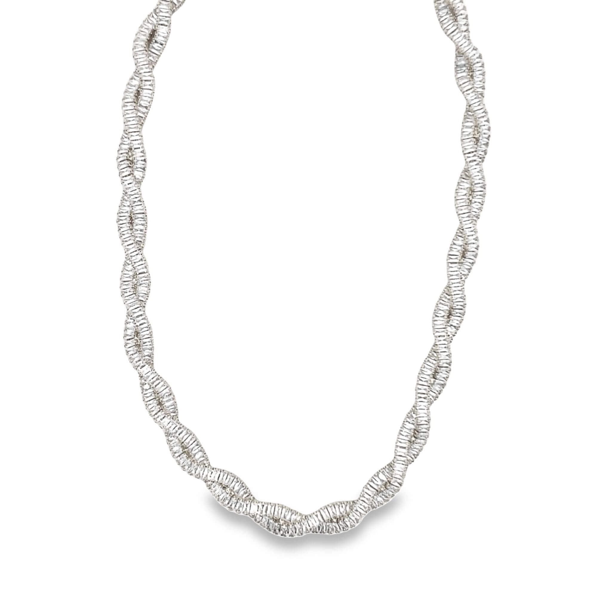 Twisted CZ Baguette Necklace (I599)(H253)