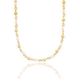 Sparkling Gold Bead and Pearl Link Necklace (G230A/I108)