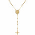 Elegant Saint Jude rosary necklace crafted in 18K gold filled finish with CZ accents and cross pendant. A timeless Catholic-inspired lariat necklace perfect for everyday wear and meaningful gifting.