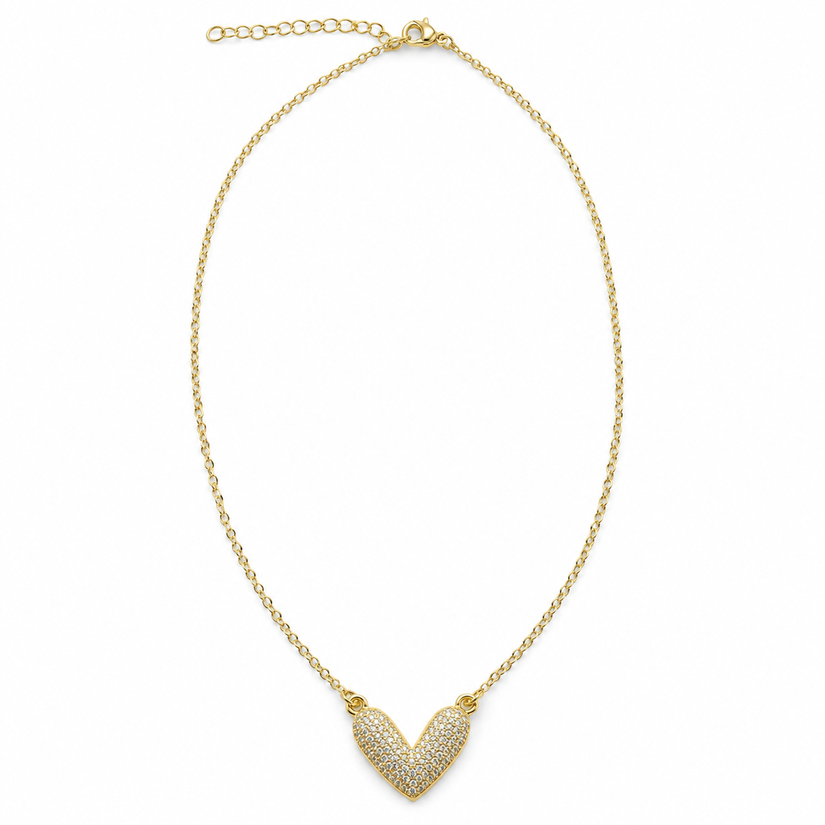 Shop elegant 18K Gold Filled heart jewelry in Clear or Turquoise. Choose from heart stud earrings or a delicate choker necklace. Sold separately.