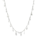 18K Gold Filled Dainty Delicate Choker With Star Charms and Round CZ's (G6)