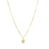 A delicate gold chain necklace features a polished star pendant centered against a clean white background.