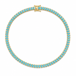 Elevate your elegance with this 6mm tennis necklace, featuring a stunning blend of colorful and clear cubic zirconia stones