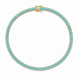 Elevate your elegance with this 6mm tennis necklace, featuring a stunning blend of colorful and clear cubic zirconia stones