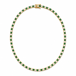 Elegant 3mm CZ tennis necklace with alternating colored and clear bezel stones. Available in gold filled and silver-tone finishes. Perfect for layering or everyday luxury styling.