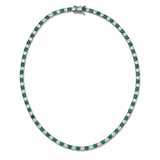 Elegant 3mm CZ tennis necklace with alternating colored and clear bezel stones. Available in gold filled and silver-tone finishes. Perfect for layering or everyday luxury styling.
