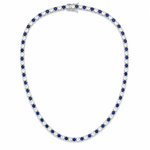 Elegant 3mm CZ tennis necklace with alternating colored and clear bezel stones. Available in gold filled and silver-tone finishes. Perfect for layering or everyday luxury styling.