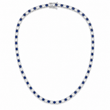 Elegant 3mm CZ tennis necklace with alternating colored and clear bezel stones. Available in gold filled and silver-tone finishes. Perfect for layering or everyday luxury styling.