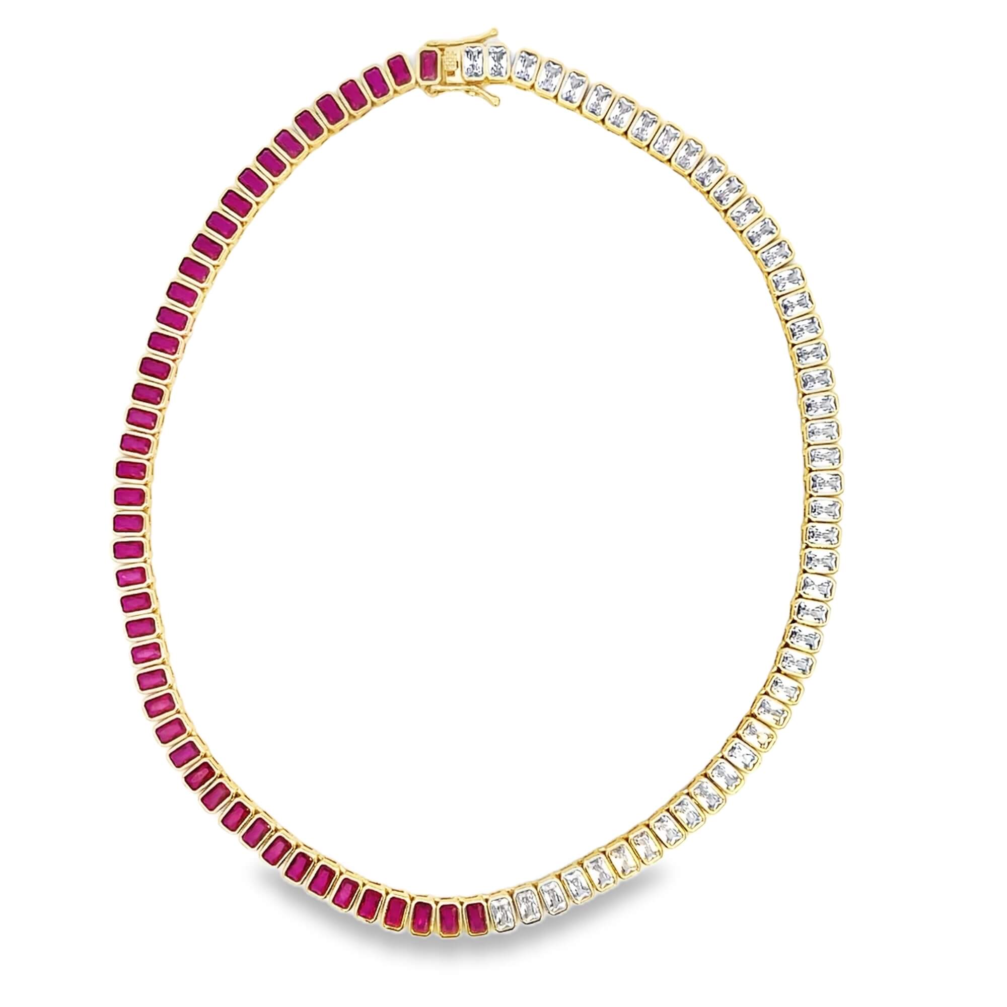 6mm Two-tone Colorful/Clear CZ Tennis Bracelet (H64A/I346A)