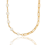 Pearl Paperclip Chain Necklace