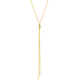 Adjustable Bolo Box Chain Tie With Gold Beads (G138)