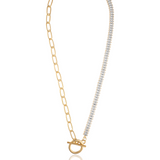 Half Baguette Half Rolo Toggle Chain Necklace/Bracelet