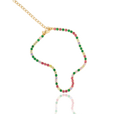 Tennis Chain With Multicolor Round Clear Cubic Zirconia Stones (G209A)