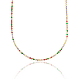 Tennis Chain With Multicolor Round Clear Cubic Zirconia Stones (G209A)