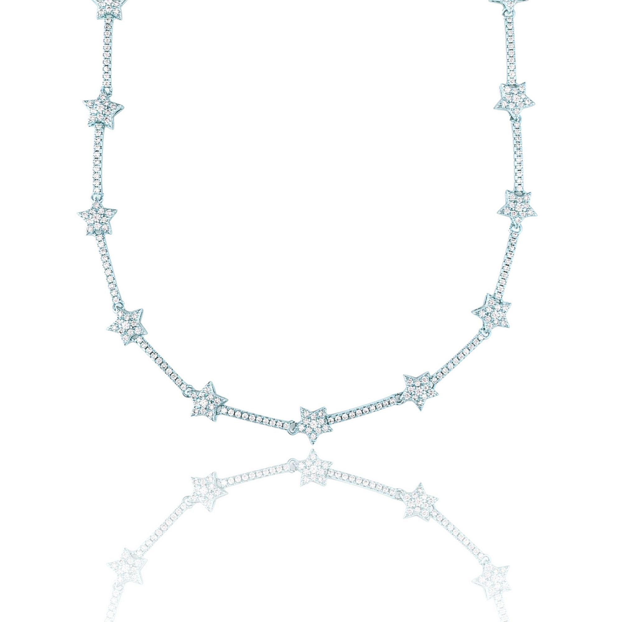 Star Necklace / Bracelet With CZ Cubic Zirconia Stones (G157)