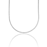 2mm Tennis Necklace Choker With Round Clear Cubic Zirconia Stones (F210)