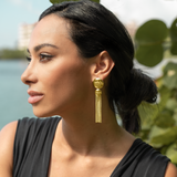 18K Gold Filled Drop Tassel Fringe Earrings