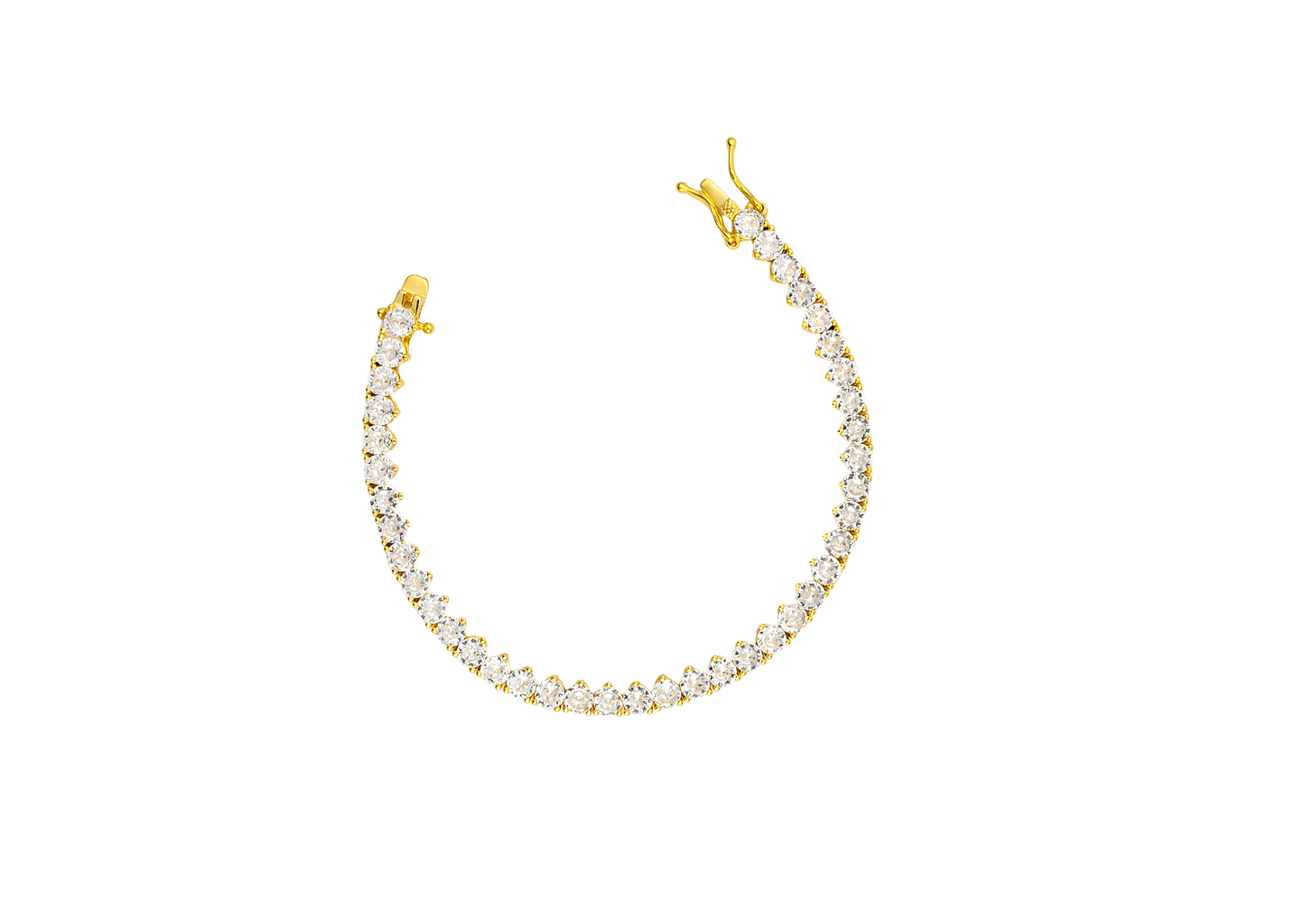 Round Stone Tennis Necklace / Bracelet (H98)(I447)