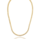 Clear Square CZ Stones Tennis Necklace (F238)