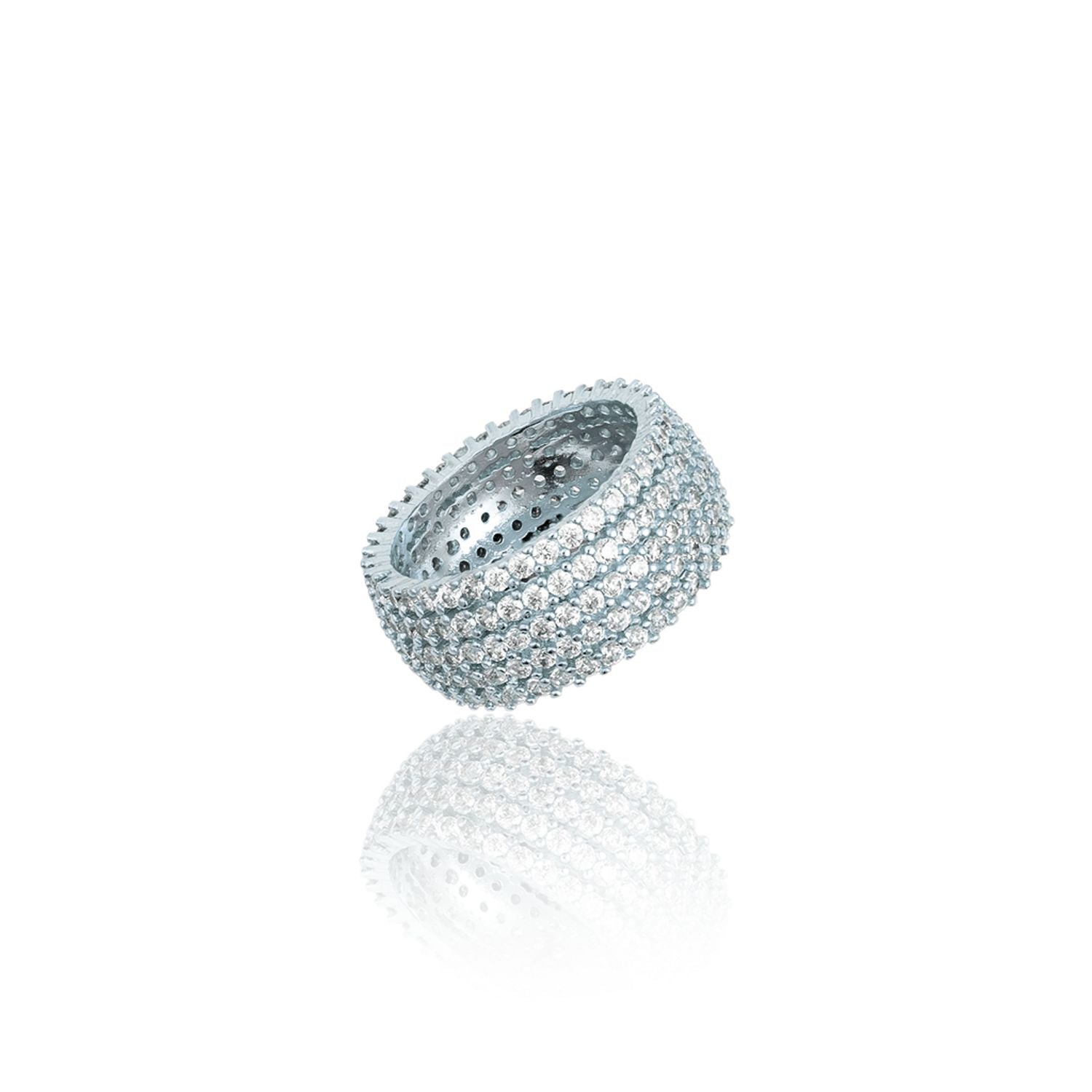 Thick Micro Pave CZ Stones Ring Band (D14)