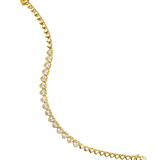 5mm Heart Bezel CZ and Plain Heart Tennis Necklace / Bracelet (H102)(I451)