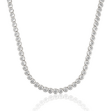 5mm Round Bezel CZ Tennis Necklace (H104/I453)