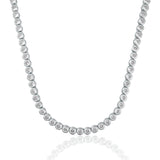 5mm Round Bezel Tennis Necklace with Cubic Zirconia Stones (H104)(I453)