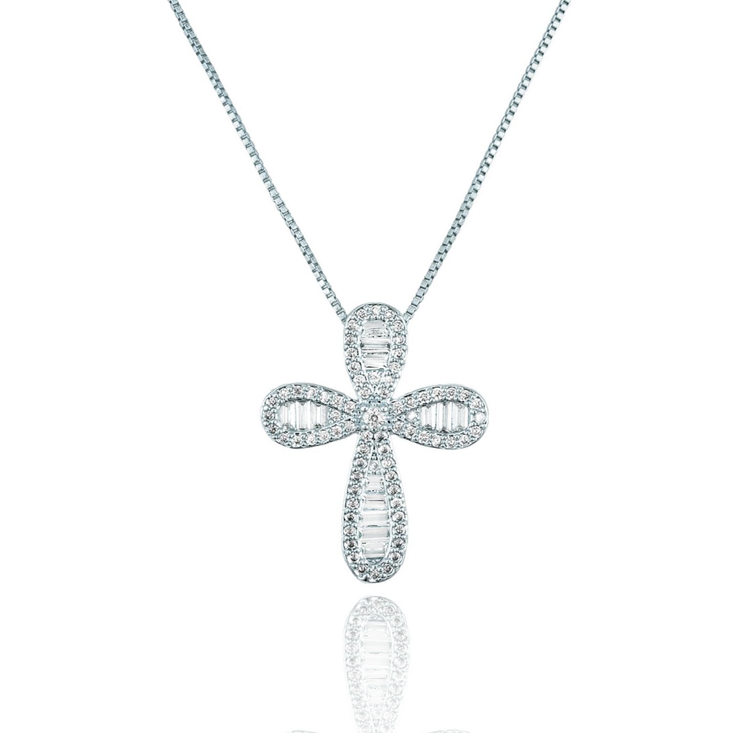 Baguette Cross Crucifix Necklace (G237)