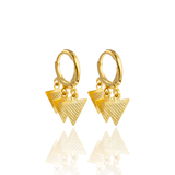 Dangle Textured Triangle French Hook Earrings (L154)