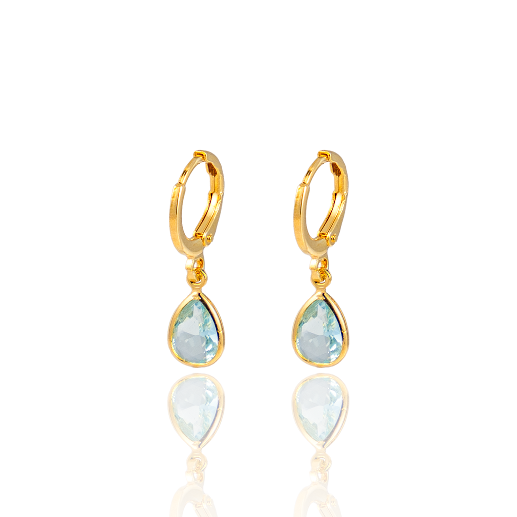 Dangle Huggies Earrings With Cz Cubic Zirconia Stones (K180)