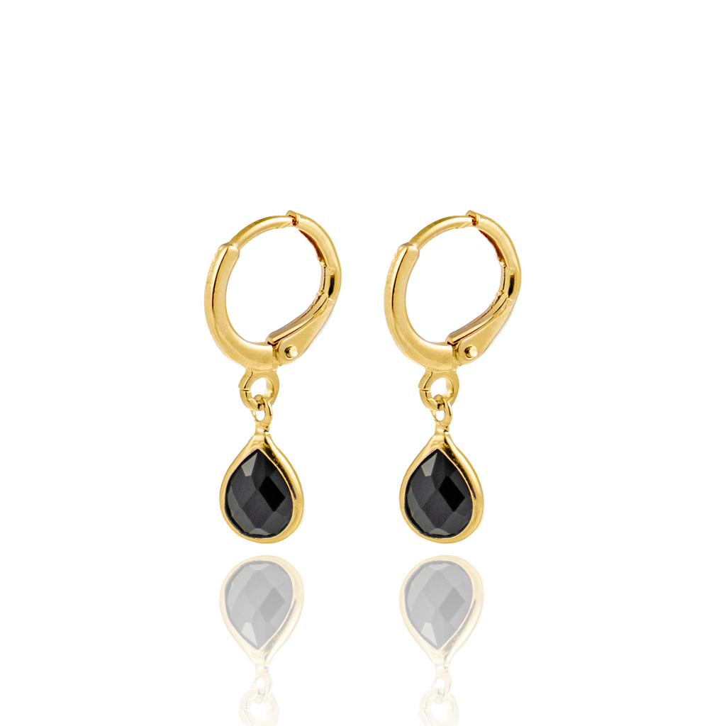 Dangle Huggies Earrings With Cz Cubic Zirconia Stones (K180)