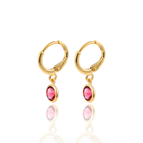 CZ Round Dangle Earrings (L27)