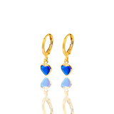 Heart Cut Zirconia Dangle Earrings  (L299)